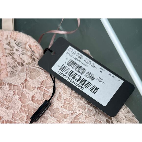 NWT DOLCE & GABBANA Floral Lace Bustier MIdi Dress Pink IT 44 / L - Picture 11 of 13